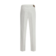Brunello Cucinelli White Cotton Casual Pants