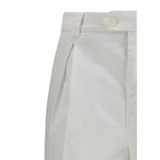 Brunello Cucinelli White Cotton Casual Pants
