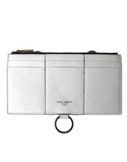 Dolce & Gabbana White Calfskin Leather Large Crossbody Card Holder Wallet