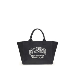 Ganni Black Cotton Shoulder Bag