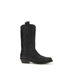 Ganni Black Recycled Leather Boots
