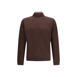 Cruna Brown Wool Turtleneck