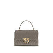 PINKO Gray Calf Leather Bos Taurus Handbag