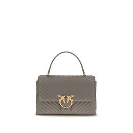 PINKO Gray Calf Leather Bos Taurus Handbag