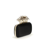 Alexander McQueen Black Silk Clutch Bag