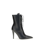 Alexander McQueen Black Calf Leather Bos Taurus Lace-Up Boots
