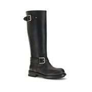 Dolce & Gabbana Black Calf Leather Bos Taurus Lace-Up Boots