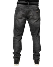 Dolce & Gabbana Black Gray Wash Slim Fit Straight Leg Denim Jeans