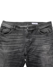 Dolce & Gabbana Black Gray Wash Slim Fit Straight Leg Denim Jeans