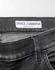 Dolce & Gabbana Black Gray Wash Slim Fit Straight Leg Denim Jeans