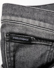 Dolce & Gabbana Black Gray Wash Slim Fit Straight Leg Denim Jeans