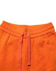 Dolce & Gabbana Orange Cotton DG VIB3 Logo Drawstring Sweatpants Pants