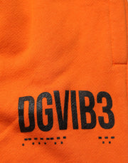 Dolce & Gabbana Orange Cotton DG VIB3 Logo Drawstring Sweatpants Pants