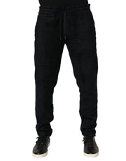 Dolce & Gabbana Black Cotton Logo Men Jogger Sweatpants Pants