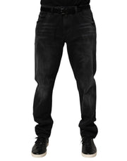 Dolce & Gabbana Black Washed Cotton Skinny Men Denim Jeans