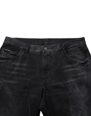 Dolce & Gabbana Black Washed Cotton Skinny Men Denim Jeans