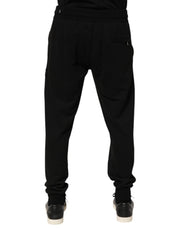 Dolce & Gabbana Black Cotton DG Logo Men Jogger Pants