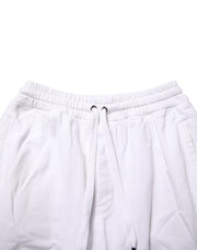 Dolce & Gabbana White Cotton Cargo Trousers Logo Patch Pants