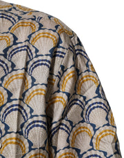 Dolce & Gabbana Cream Cotton Silk Hawaii Scallop Shell Print Shirt