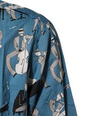 Dolce & Gabbana Blue Jazz Printed Cotton Button Front Shirt