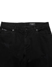 Dolce & Gabbana Black Cotton Regular Denim Men Trouser Jeans