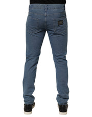 Dolce & Gabbana Blue Cotton Stretch Slim Fit Men Denim Jeans