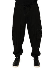 Dolce & Gabbana Black Cotton Cargo Jogger Sweatpants Pants