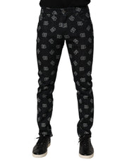 Dolce & Gabbana Black DG Monogram Cotton Skinny Denim Jeans