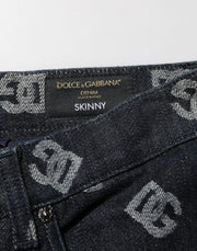 Dolce & Gabbana Black DG Monogram Cotton Skinny Denim Jeans