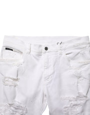 Dolce & Gabbana White Distressed Ripped Denim Trouser Jeans