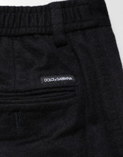 Dolce & Gabbana Black Cashmere Dress Formal Men Trouser Pants