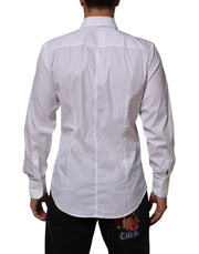 Dolce & Gabbana White Cotton MARTINI Formal Men Dress Shirt