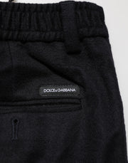 Dolce & Gabbana Black Cashmere Dress Formal Trouser Pants