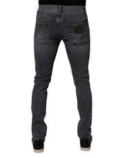 Dolce & Gabbana Dark Gray Cotton Stretch Skinny Denim Jeans