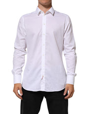 Dolce & Gabbana White Cotton MARTINI Men Formal Dress Shirt