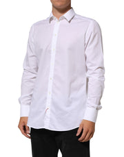 Dolce & Gabbana White Cotton MARTINI Men Formal Dress Shirt