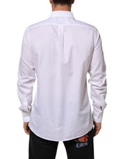 Dolce & Gabbana White Cotton MARTINI Men Formal Dress Shirt