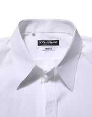 Dolce & Gabbana White Cotton MARTINI Men Formal Dress Shirt