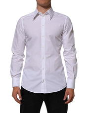 Dolce & Gabbana White Cotton MARTINI Men Formal Dress Shirt