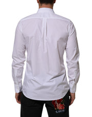 Dolce & Gabbana White Cotton MARTINI Men Formal Dress Shirt