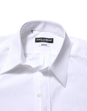 Dolce & Gabbana White Cotton MARTINI Men Formal Dress Shirt