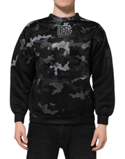 Dolce & Gabbana Black Camouflage Round Neck Sweatshirt Sweater