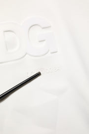 Dolce & Gabbana White Logo Hooded Men Sweatshirt  Sweater