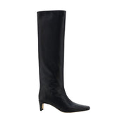 Staud Black Calf Leather Bos Taurus High Heel Boots
