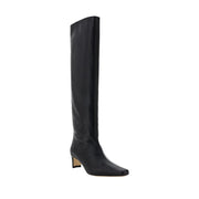 Staud Black Calf Leather Bos Taurus High Heel Boots