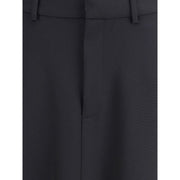 Balenciaga Black Fleece Wool Long Skirt
