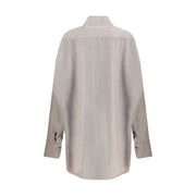 Di Stavnitser Gray Fleece Wool Dress Shirt