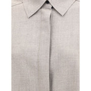 Di Stavnitser Gray Fleece Wool Dress Shirt