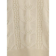 Ermanno Scervino Cream Cashmere Sweatshirt