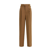 Ami Paris Brown Wool Casual Pants